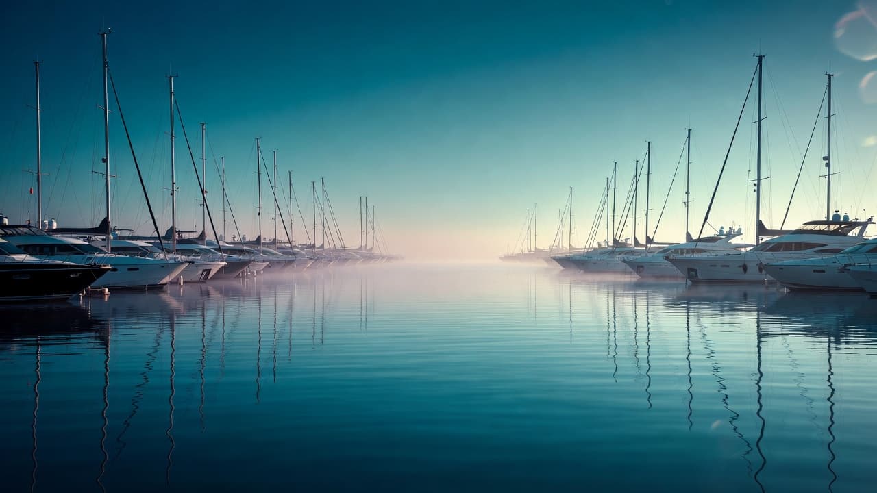 Calm marina at dawn